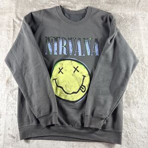 Vintage Nirvana Long Sleeve Gray Sweatshirt Size XL